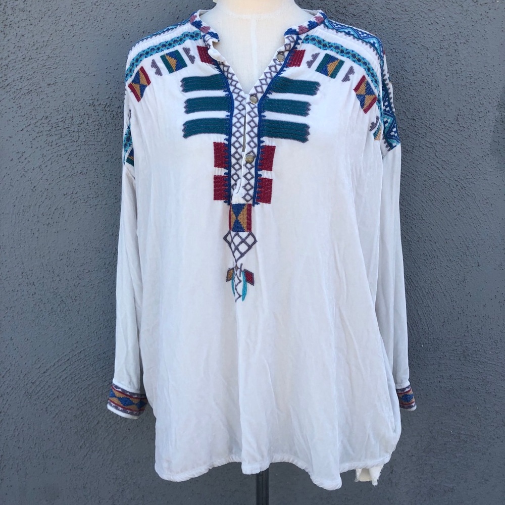 Johnny Was embroidered blouse size S